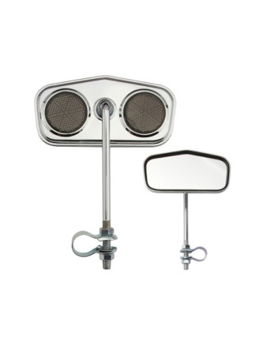 Diamond Mirror Chrome Black Reflectors.